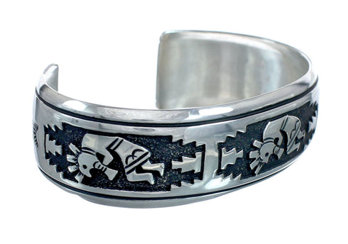Navajo Authentic Sterling Silver Kokopelli Cuff Bracelet JX128769
